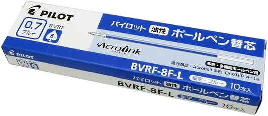 Pilot ballpoint pen replacement core BVRF-8F-L 0.7 mm 10 pcs blue