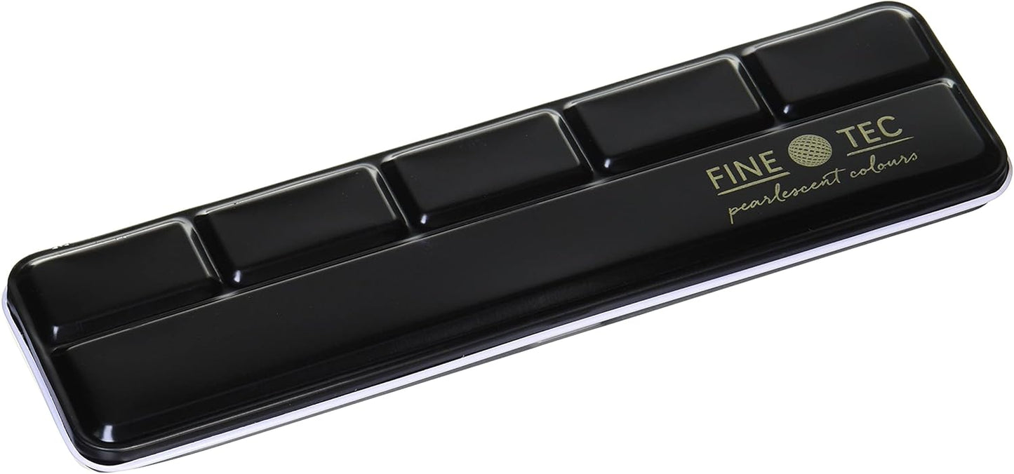 Finetec Empty Metal Box, with Palette Area for 6 Mica Based Watercolor Pans (F06)