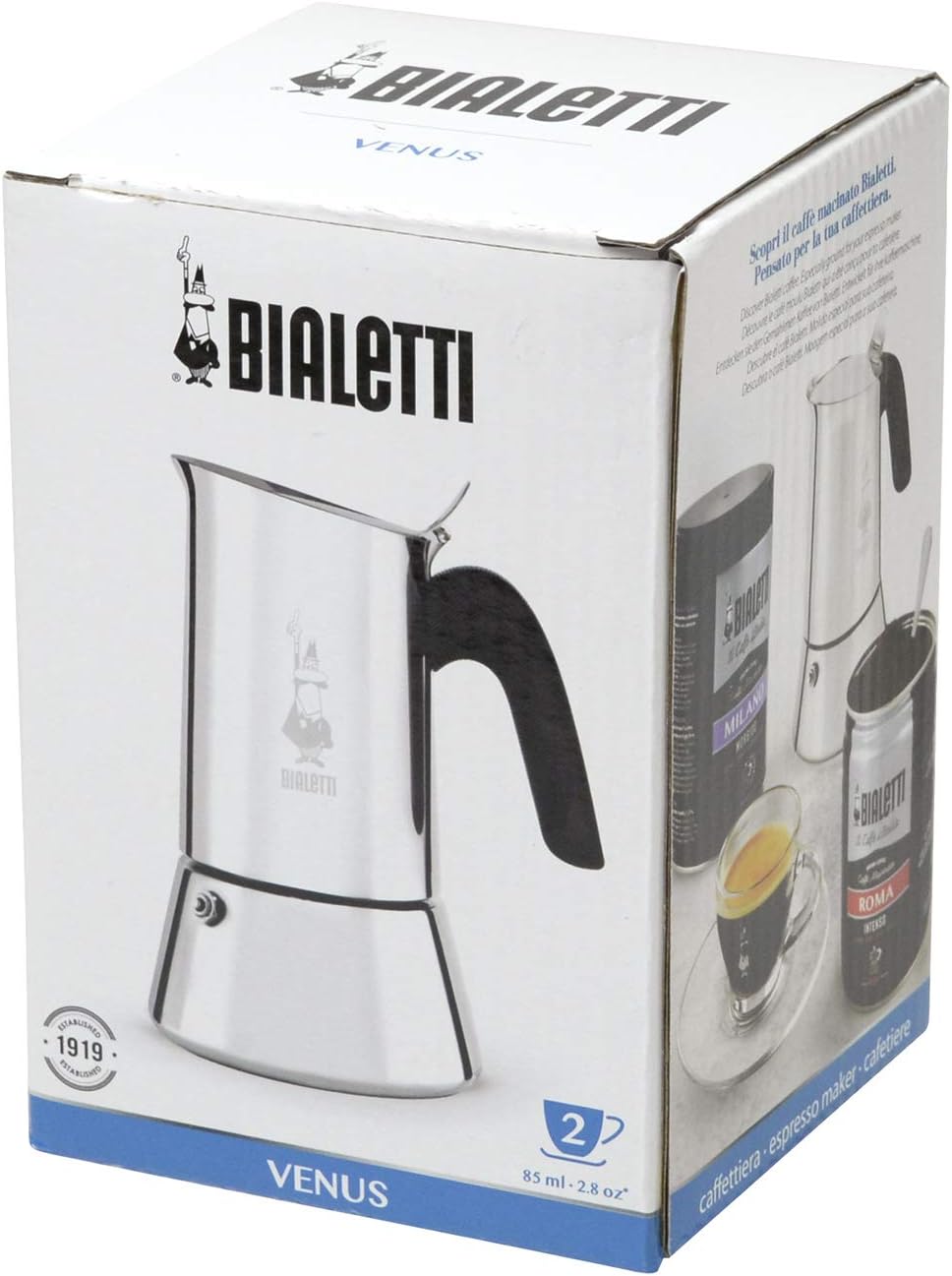 Bialetti Venus 2 Cup Stainless Steel Espresso Maker