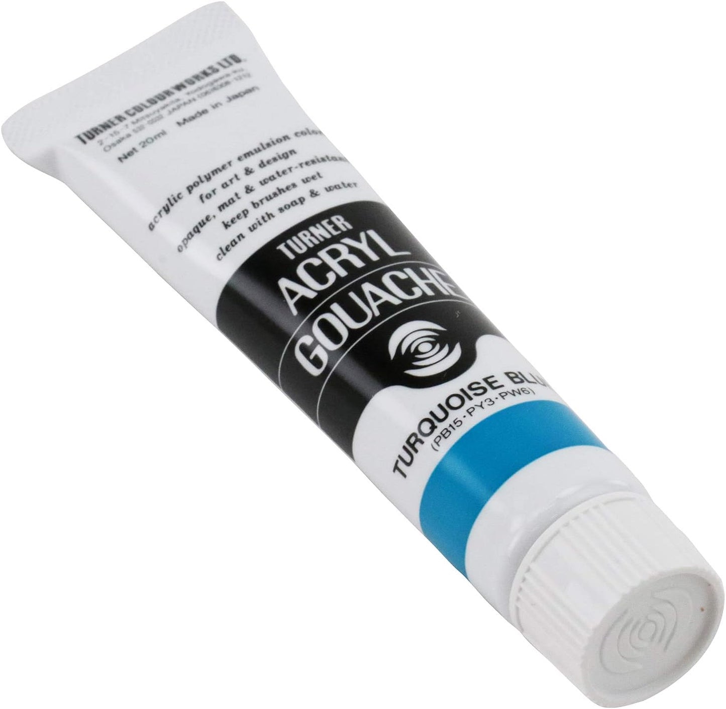 Turner Colour Works Acryl Gouache Artist Acrylic Paint - Single 20 ml Tube - Turquoise Blue