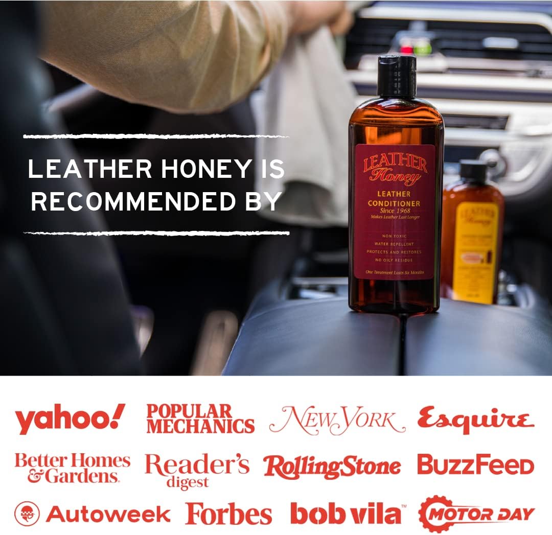 Leather Honey Leather Cleaner: Non-Toxic Leather Care Made in the USA Since 1968. Deep Cleans Leather, Faux & Vinyl - Couches, Car Seats, Purses, Tack, Shoes & Bags. Safe Any Colors & White Leather
