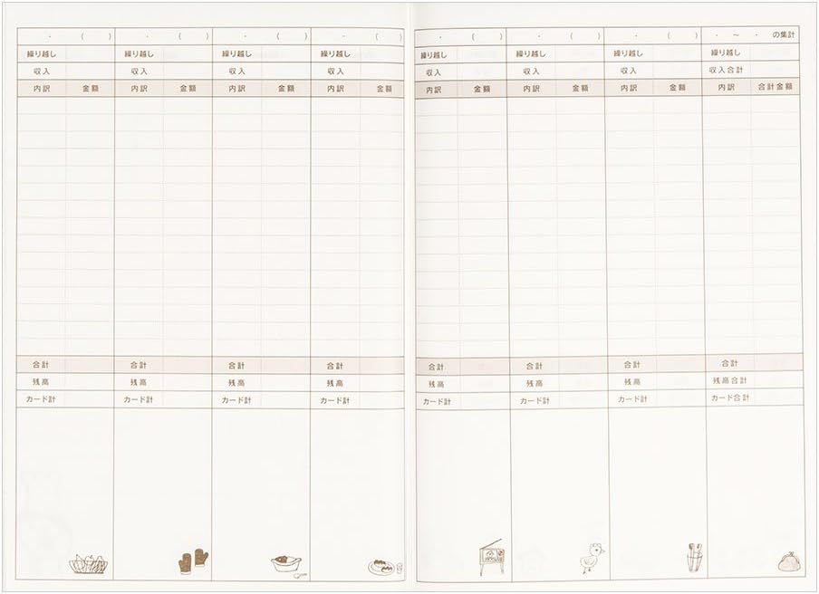 DESIGNPHIL 12266006 Household Account Book, A5 Monthly + Week, Cook Pattern