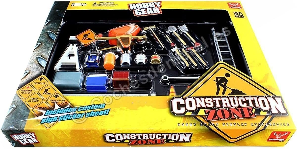 Phoenix Toys Construction Accessories Set for 1/24 Diecast Car Models – Diorama Display Props