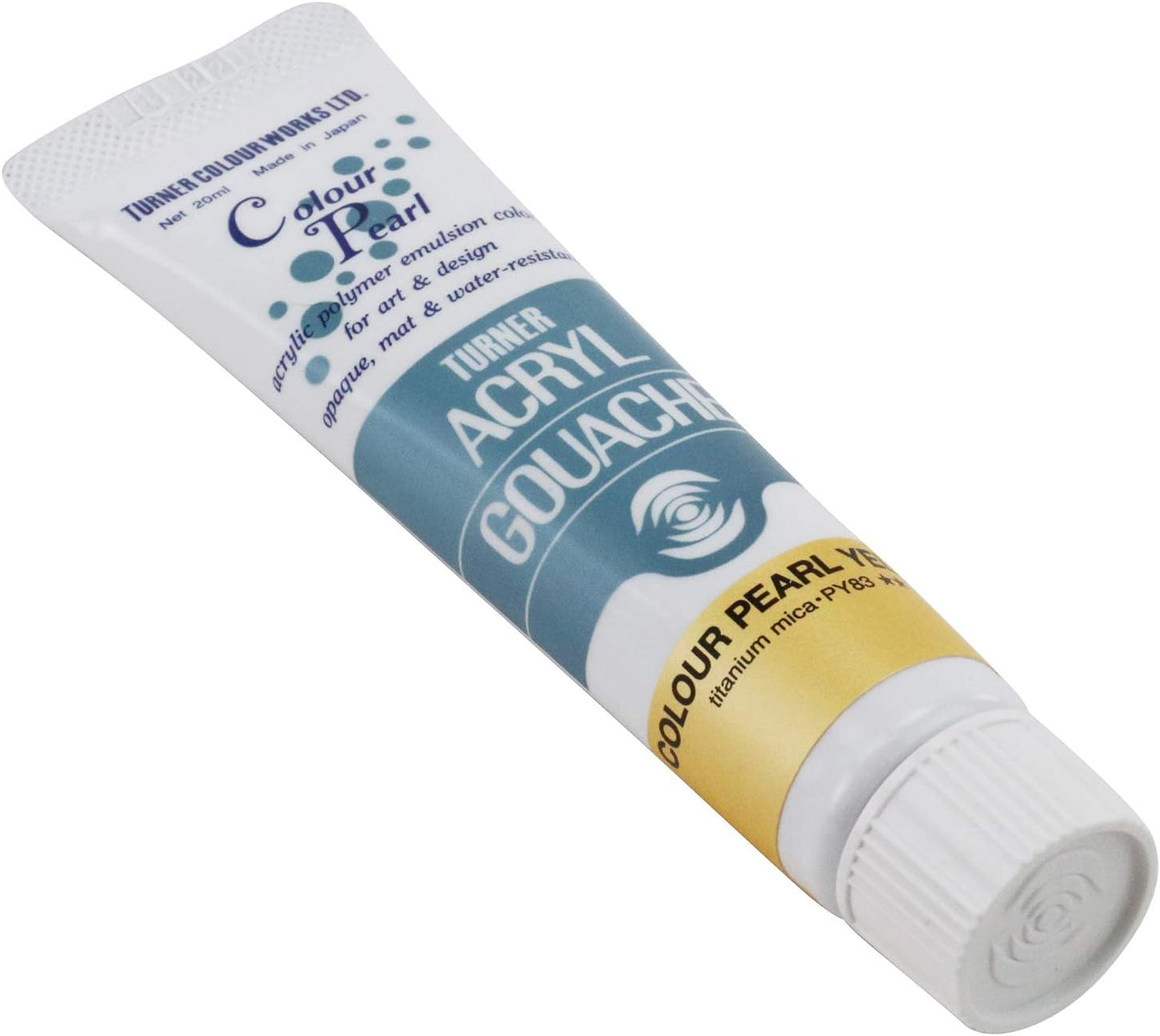 Turner Colour Works Acryl Gouache Artist Acrylic Paint - Single 20 ml Tube - Pearlescent Yellow