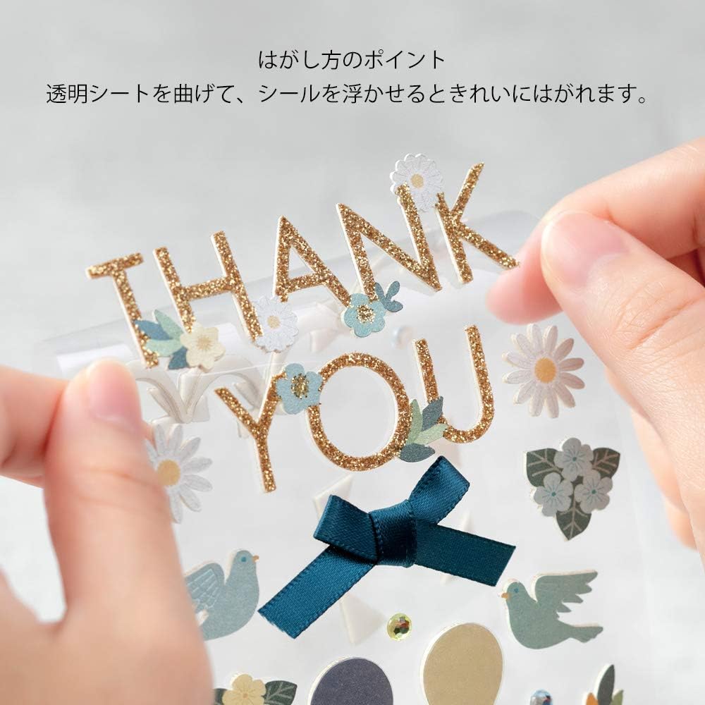 Midori Sticker PCM 2516 Thank You Ribbon Pattern