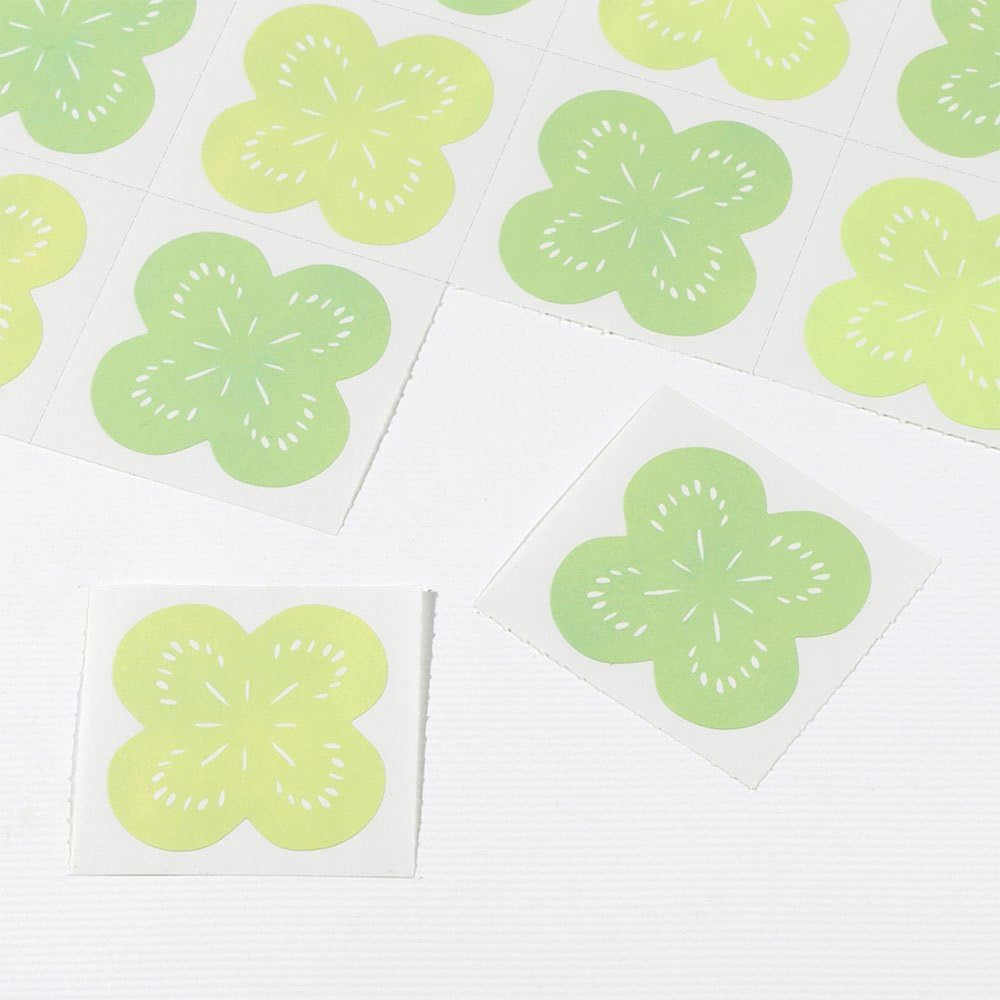 Midori 33154006 Colored Paper with Stickers, Heart Pattern