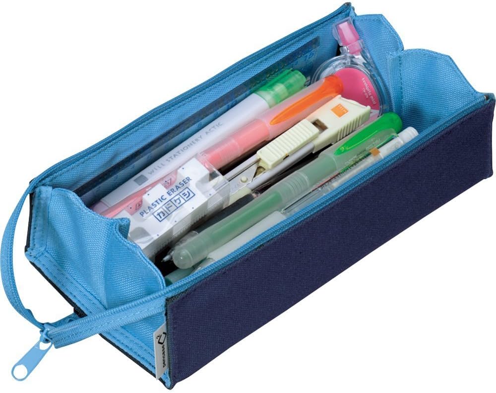 Kokuyo C2 Tray Type Pencil Case - Navy Light Blue