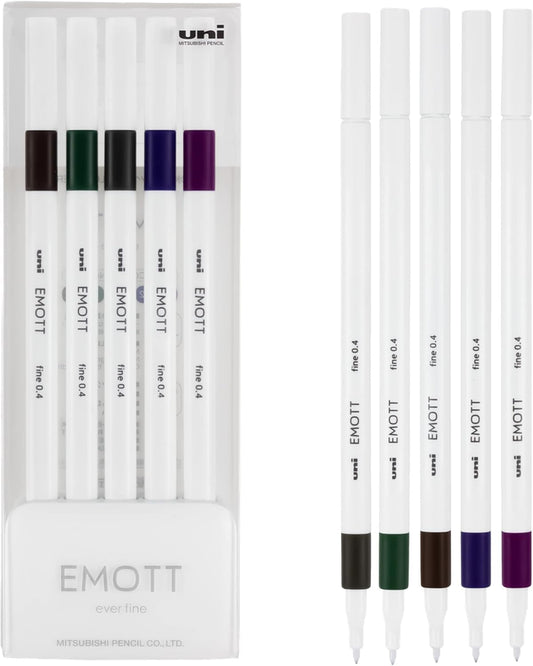 Uniball Emott Fineliner Pen 5 Pack Vintage, Office Supplies, School Supplies, Artist Supplies, Pens, Ballpoint Pen, Colored Pens, Gel Pens, Fine Point, Smooth Writing Pens