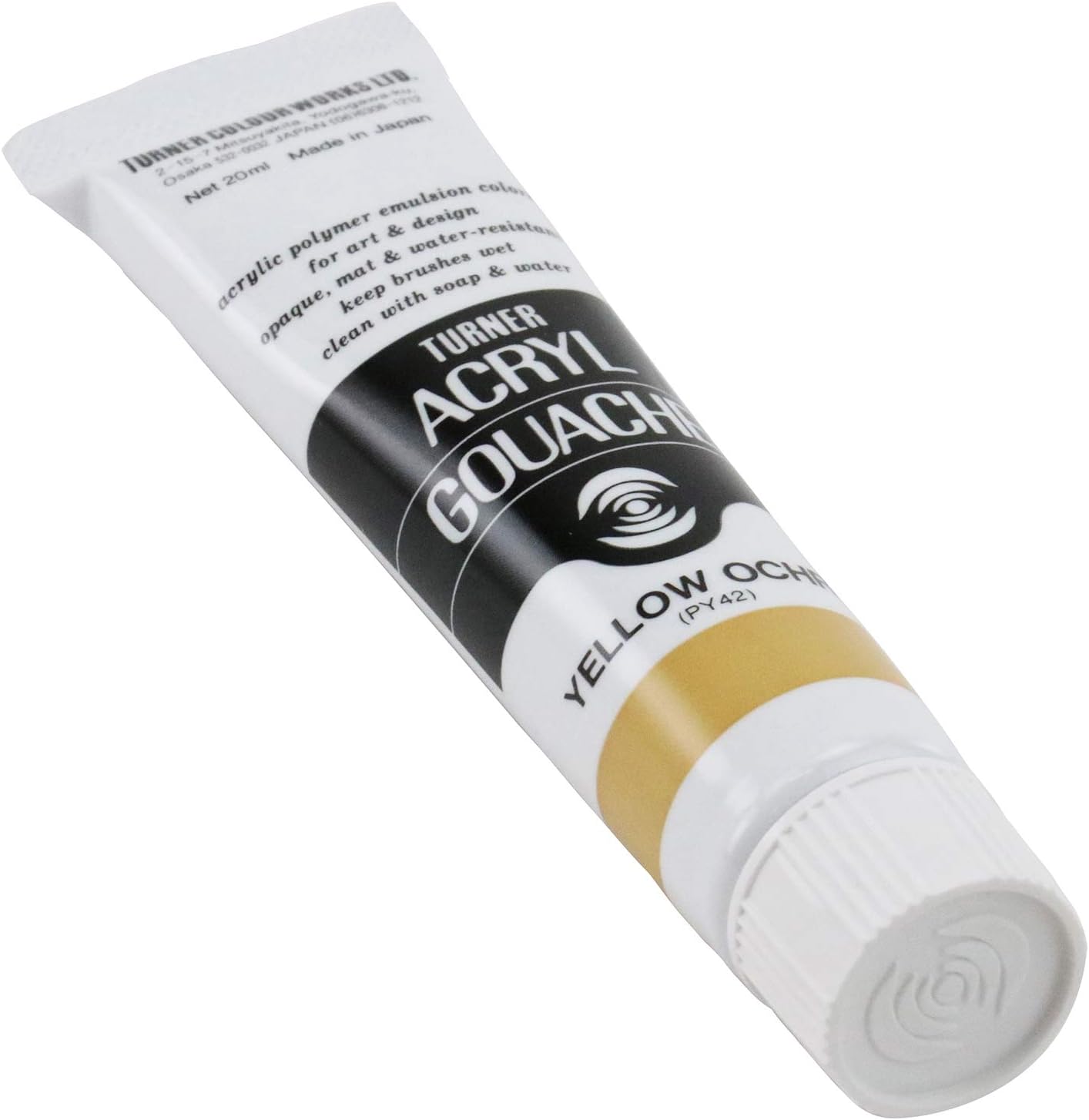 Turner Colour Works Acryl Gouache Artist Acrylic Paint - Single 20 ml Tube - Yellow Ochre