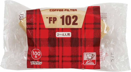 Kalita #13129 FP102 Coffee Filter, Filter Paper, For 2-4 People, 100 Sheets, Brown