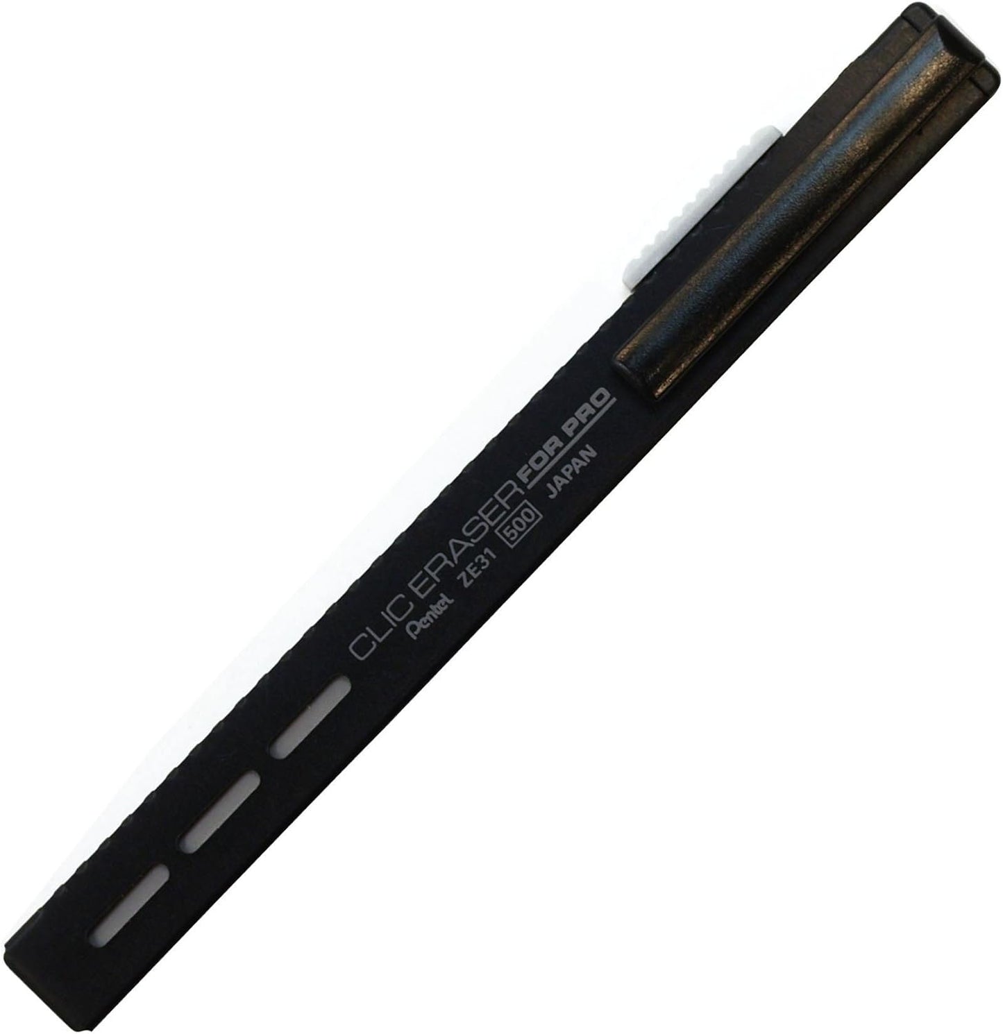 Pentel ZE31-A Rectangle Holder Eraser, Click Eraser, Product Size: 0.5 x 0.3 x 4.8 inches (14 x 8 x 122 mm), 0.3 oz (9 g), Black