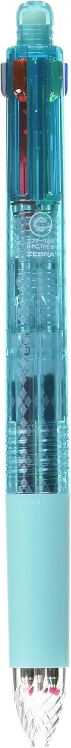 ZEBRA Multi Function Sarasa Black/Red/Blue/Green Ink 0.4mm Ballpoint Pen, 0.5mm Mechanical Pencil, Blue/Green Body (J4SAS11-BG)