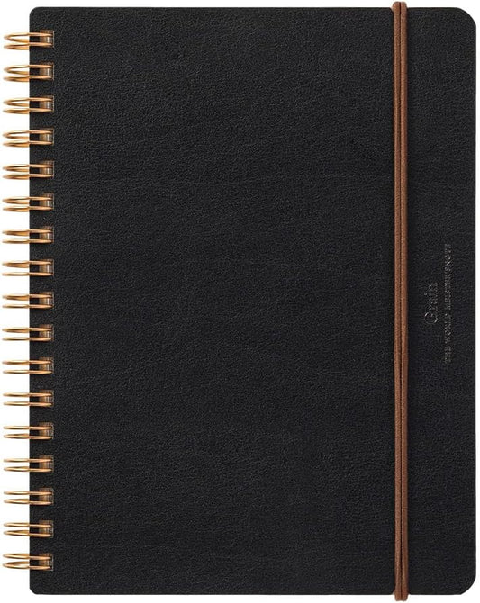 DESIGNPHIL 15222006 Midori Ring Notebook, Grain, B6 Transformation, Black