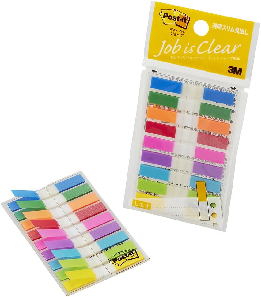 Post-it Film 680MSH Sticky Notes Headers, 9 Colors, 1.7 x 0.2 inches (44 x 6 mm), 20 Sheets x 9 Colors