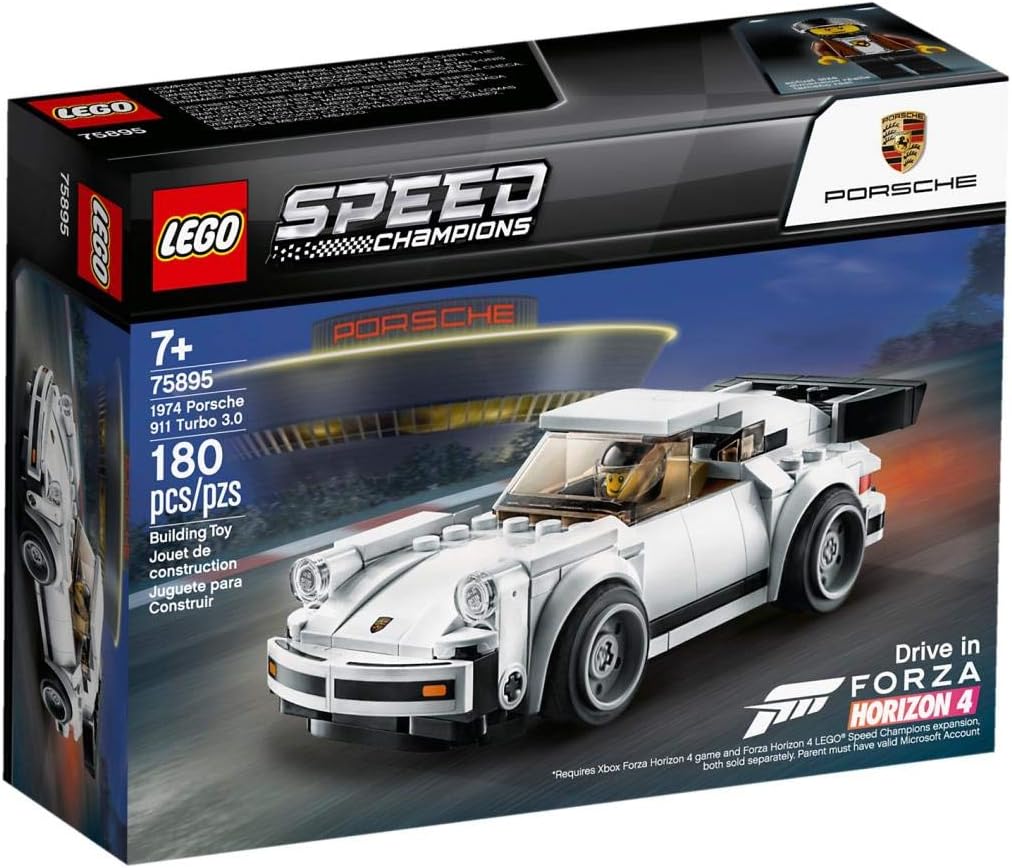 LEGO 75895 Speed Champions Porsche 911 Turbo 3.0 Toy Car, Forza Horizon 4 Expansion Pack Model