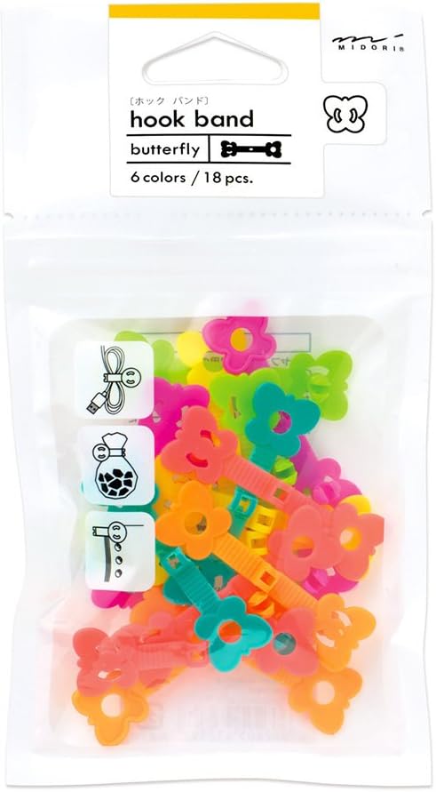 Midori Hook Band 6 Colors Assorted, Butterfly (43259006)