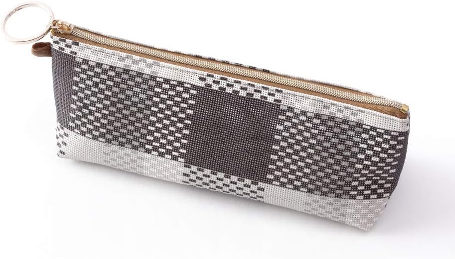 Midori 41797006 Pen Case, Mesh, Checkered Pattern, Black