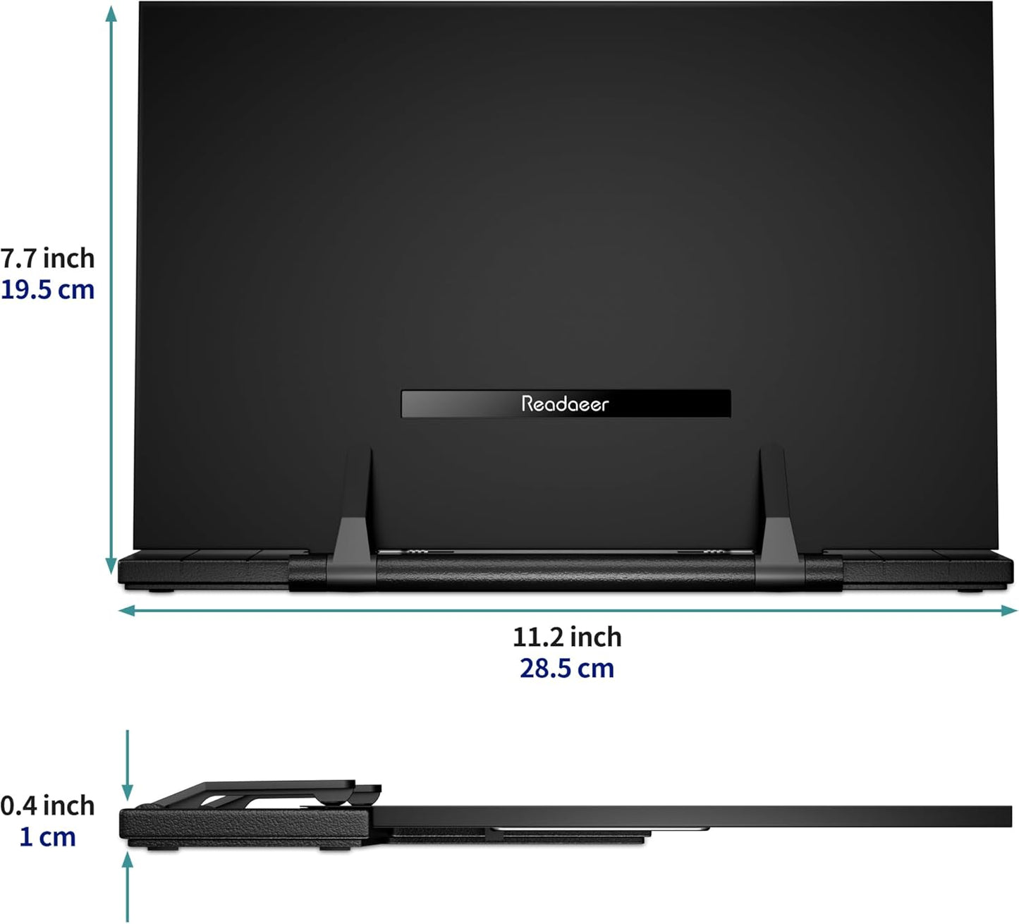Readaeer Metal Book Stand for Desk Portable Document Holder for Cook Book, Music Book, iPad, Laptop, Reading Rest with 7 Adjustable Positions and Page Paper Clips
