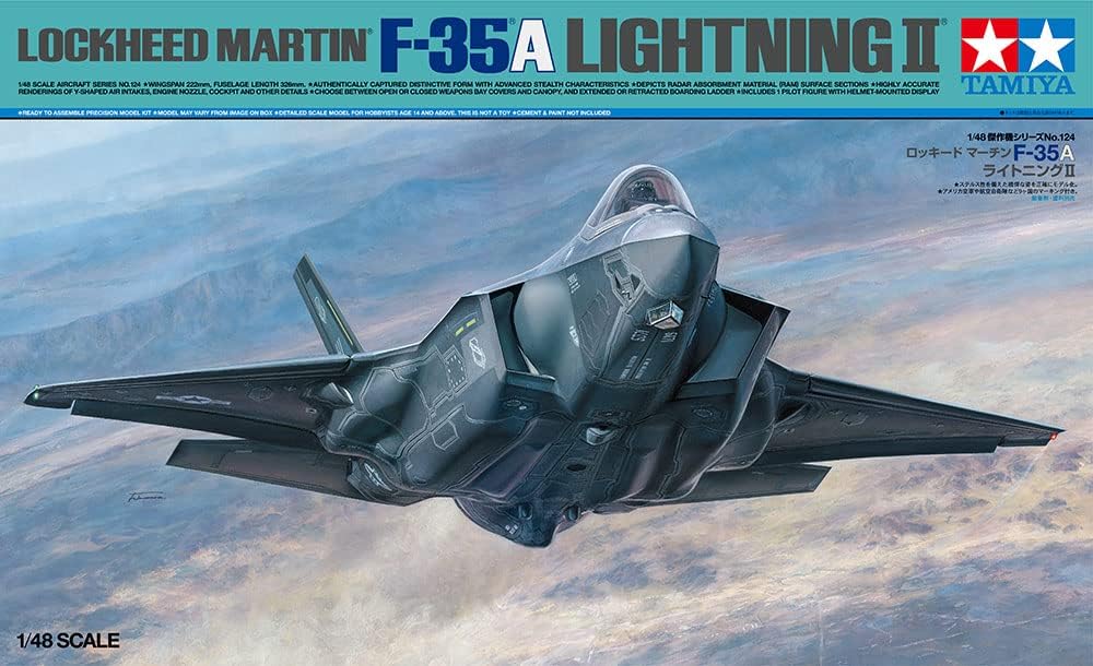 TAMIYA Lockheed Martin F-35 A Lightning II Plastic Model Kit, 1/48 Scale