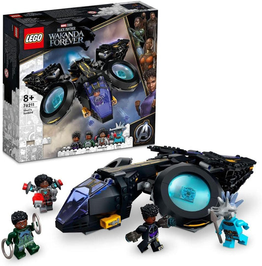 LEGO 76211 Marvel Shuris Sunbird, Black Panther Building Toy, Airship for Children, Wakanda Forever Set, Avengers Superhero Gift
