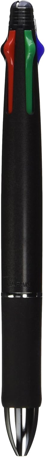 ZEBRA Clip-On 1000, 4 Color 0.7 mm Ballpoint Multi Pen 0.5 mm Pencil, Black Body (B4SA2-BK)