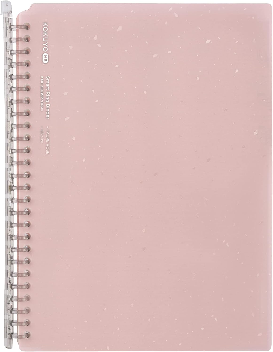 KOKUYO Me Campus Smart Ring Binders, B5 Taupe Rose Binder Notebooks, Up to 60 Sheets 26 Holes Slim Binder Folder with 10 Extra Campus Sarasara Loose-leaf Paper for Work, Study & Journal, Japan Import