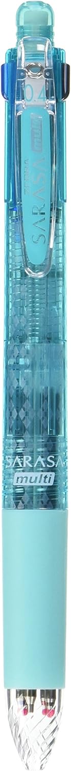 ZEBRA Multi Function Sarasa Black/Red/Blue/Green Ink 0.4mm Ballpoint Pen, 0.5mm Mechanical Pencil, Blue/Green Body (J4SAS11-BG)