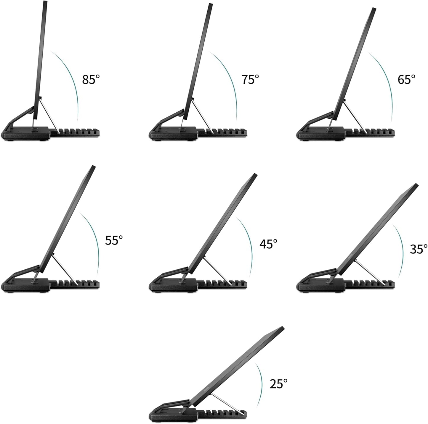 Readaeer Metal Book Stand for Desk Portable Document Holder for Cook Book, Music Book, iPad, Laptop, Reading Rest with 7 Adjustable Positions and Page Paper Clips