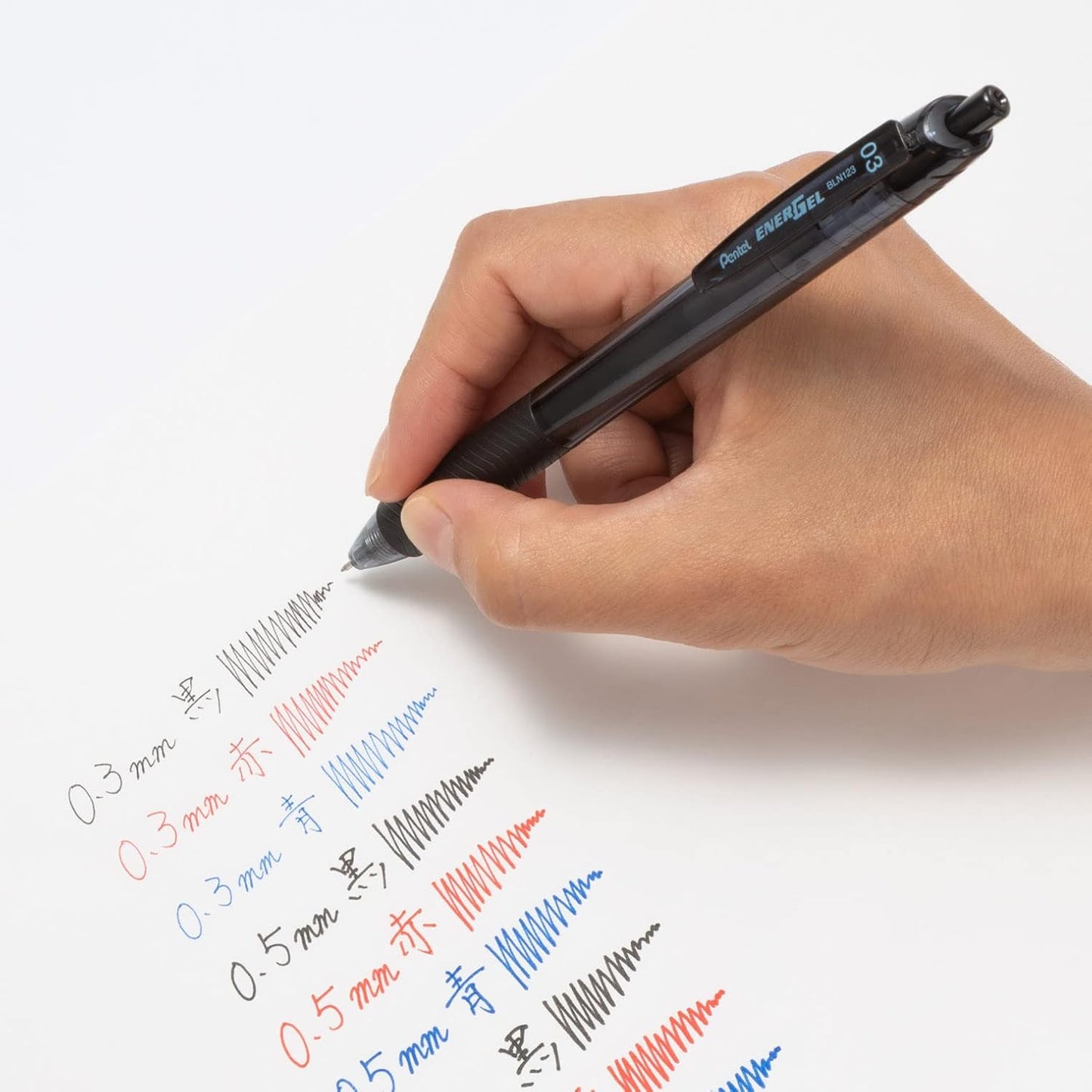 Pentel XBLN123-A EnerGel Ink Ballpoint Pen, 0.01 inches (0.3 mm), Black, 5 Pieces