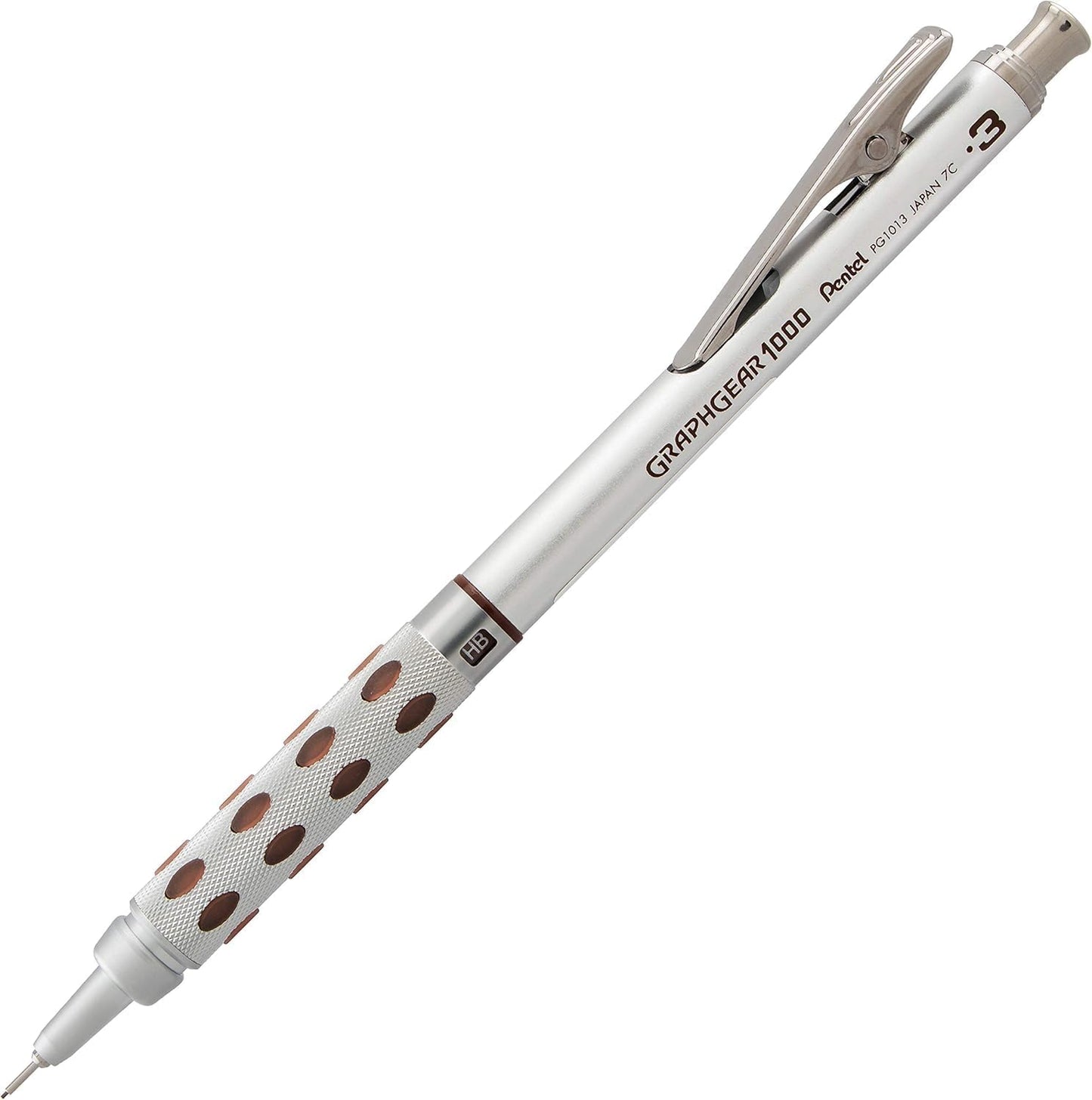 Pentel Packaged Graph Gear 1000 Automatic Drafting Pencil, 0.3mm, Brown Accents (XPG1013)