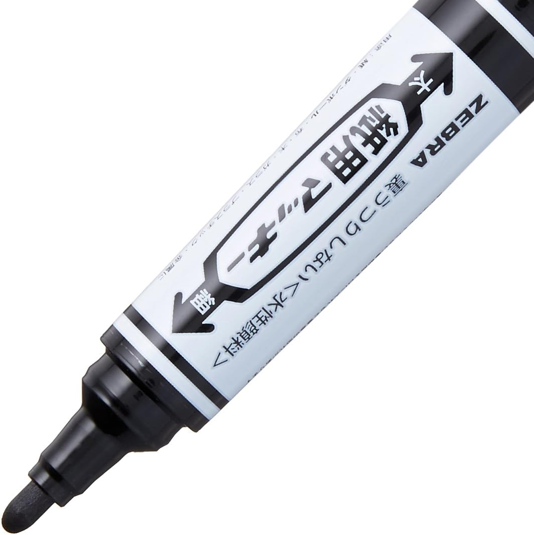 ZEBRA Dual Tip Paper Marker, Mackee, Water Base Ink, Black - WYT5-BK