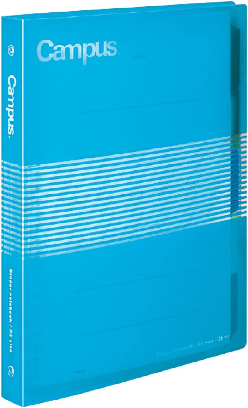 KOKUYO Campus B5 Slide Binder Notebook with 5 Tab Dividers, PP Cover, 26 Hole, 100 Sheets Capacity, Light Blue, Japan Import (RU-P334NLB)