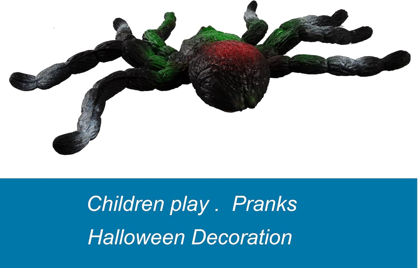 BOHS Rubber Jiggly Spider - Stretch & Squeeze - Realistic Big Soft Stretchy - Halloween Squishy Toy - Prank Bugs