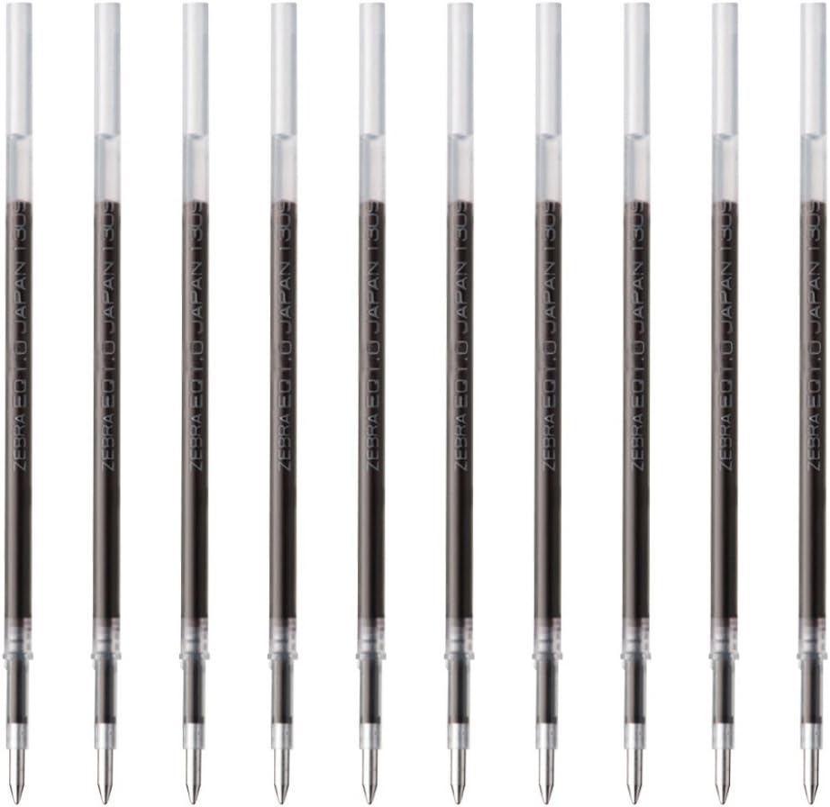 ZEBRA B-REQ10-BK Oil-Based Ballpoint Pen Refills, Surari EQ-1.0 Cores, Black, 10 Pieces