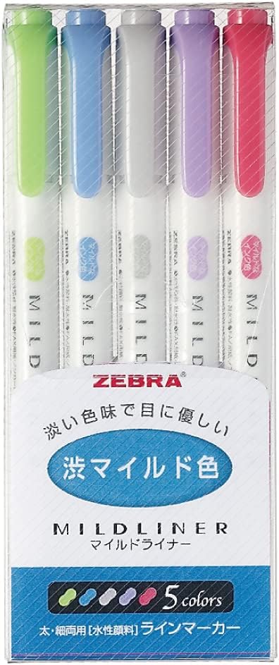 Zebra Mildliner Noble Color Highlighter 5 Set – Japan