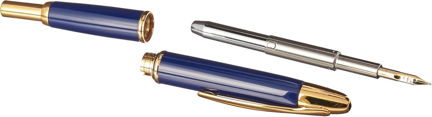 PILOT Fountain Pen Capless, M-Nib, Dark Blue Body (FC-15SR-DL-M)