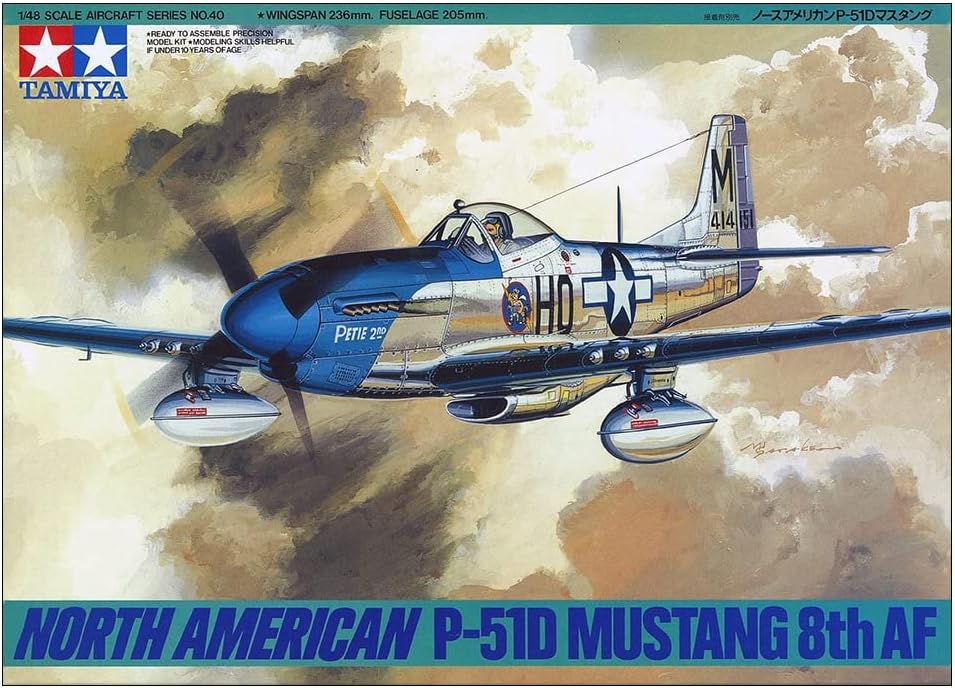 Tamiya Models North American P-51D Mustang Model Kit, 12 Years & Up