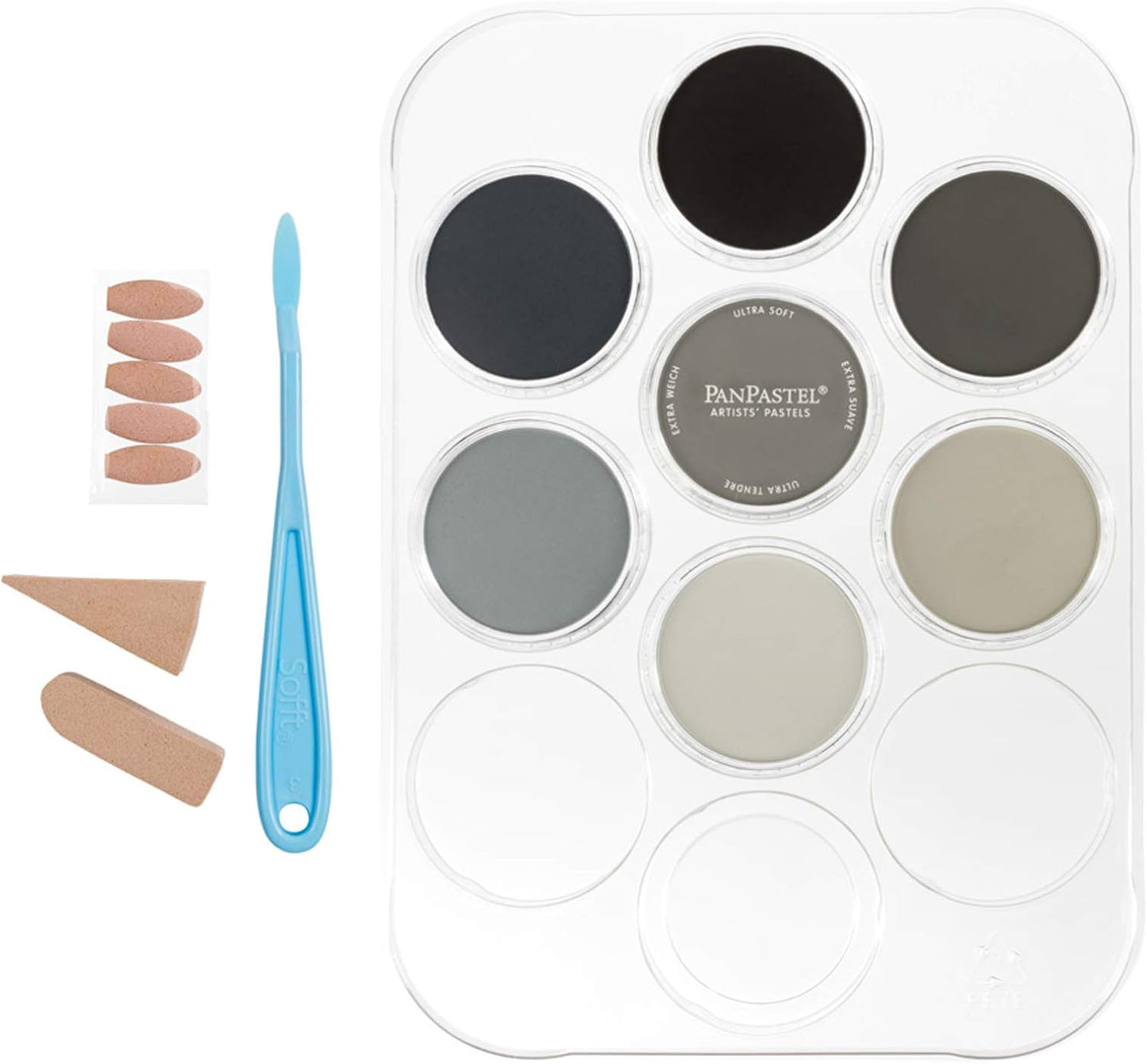 PanPastel Artist Pastels by GOLDEN, Greys, Grime & Soot Set, 7 Color, Professional Artist Pastels, Unique Pan Format (cake-like)