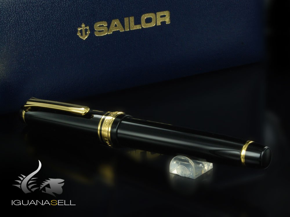 Sailor Professional Gear Slim Gold Fountain Pen, Black, 11-1221-420