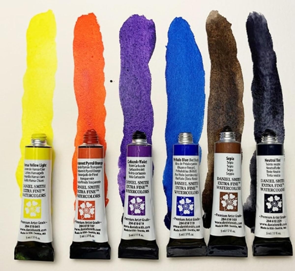 Daniel Smith Transparent Watercolor Paint, Extra Fine Jansen Kors (2), 6 Color Set, 0.16 fl oz (5 ml) (No.2), 285610406