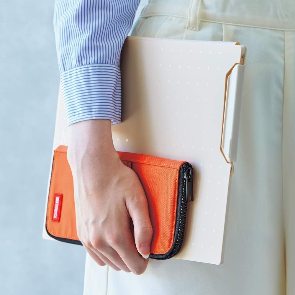 LIHITLAB Slim Pen/Pencil Pouch, 0.7 × 3.9 × 8.5 Inches, Black (A7652-24)