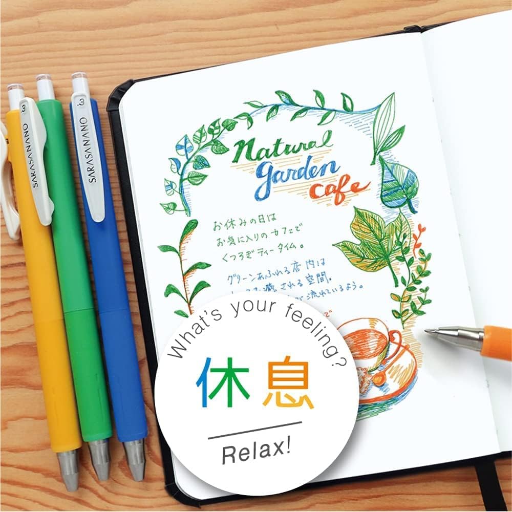 ZEBRA JJH72-4C-YU Gel Ballpoint Pen Sarasa Nano 0.3mm Set of 4 Colors Fun