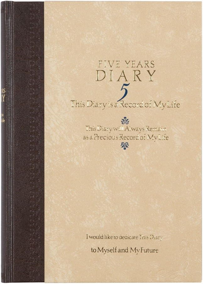 DESIGNPHIL Midori 12107001 Diary for 5 Year Consecutive Use, Western Style
