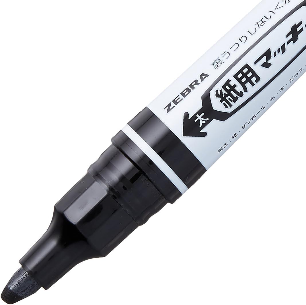 ZEBRA Dual Tip Paper Marker, Mackee, Water Base Ink, Black - WYT5-BK