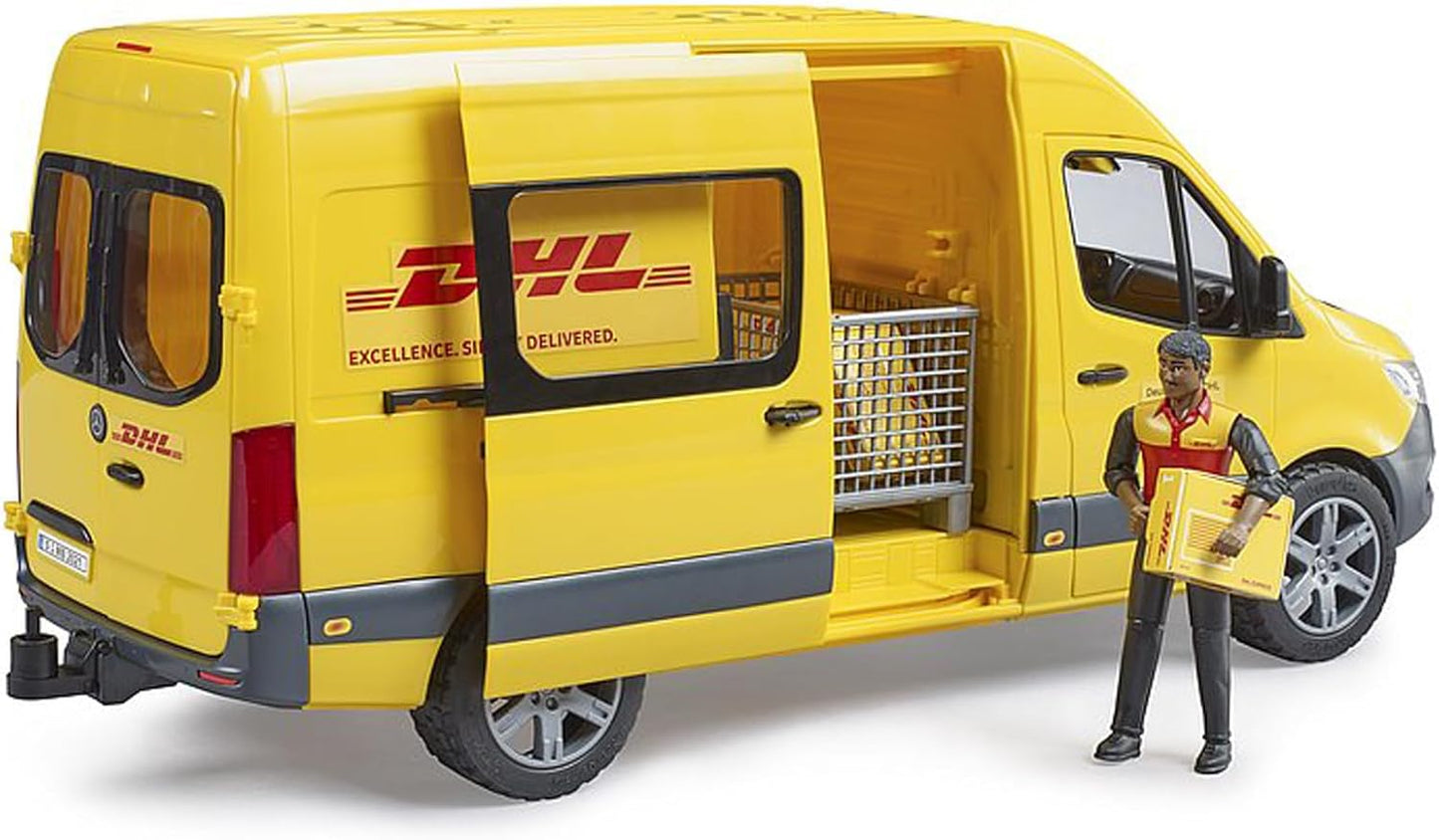 Bruder 02671 MB Sprinter Delivery Van with Driver Figure, Pallet Cage and Packages