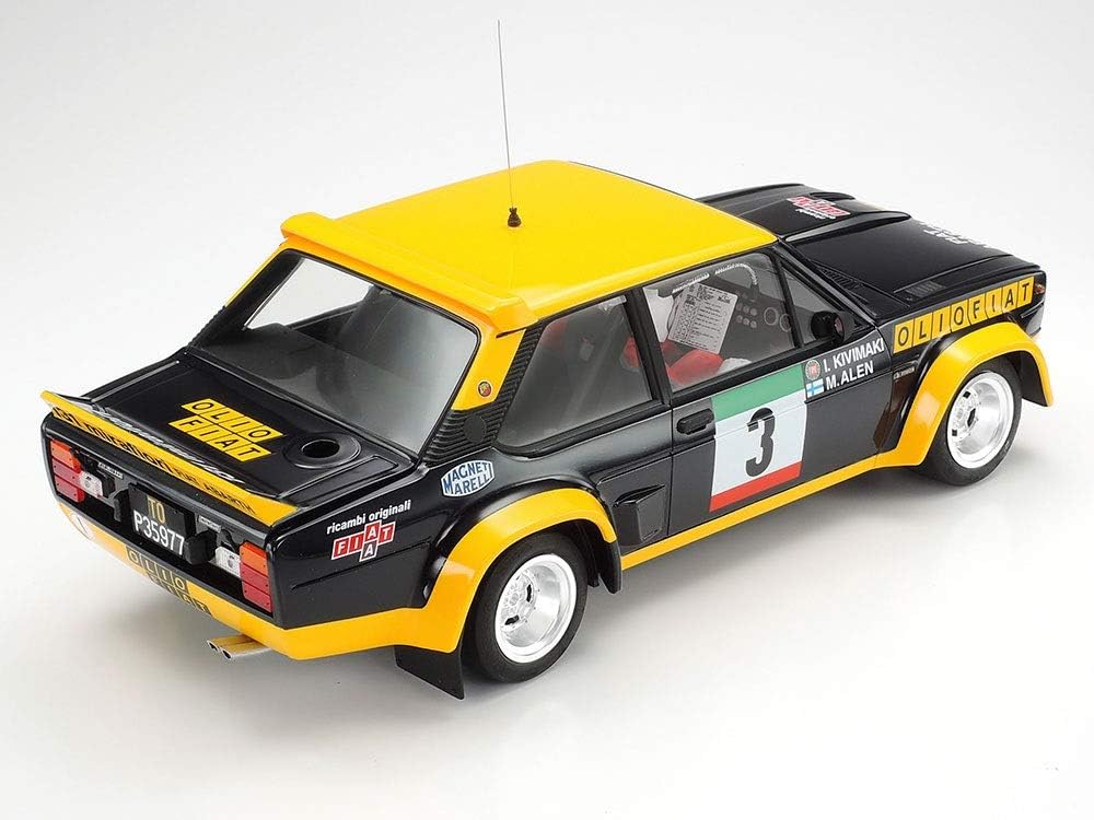 Tamiya 20069-000 300020069 Fiat Vehicle 1:20 131 Abarth Rally Olio, Faithful Replica, Making, Plastic, Crafts, Hobby, Gluing, Model kit, Assembly, unpainted, Blue/Yellow, Mittel