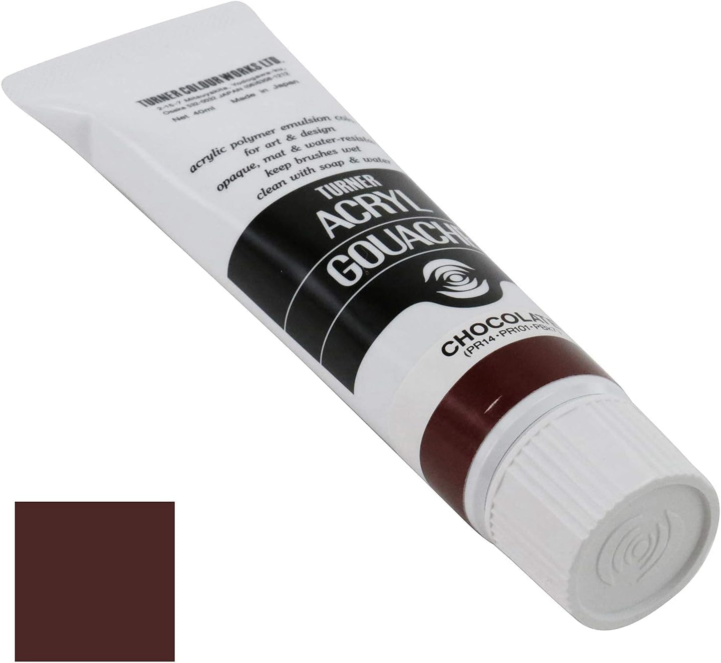 Turner Colour Works Acryl Gouache Artist Acrylic Paint - Single 40 ml Tube - Chocolate