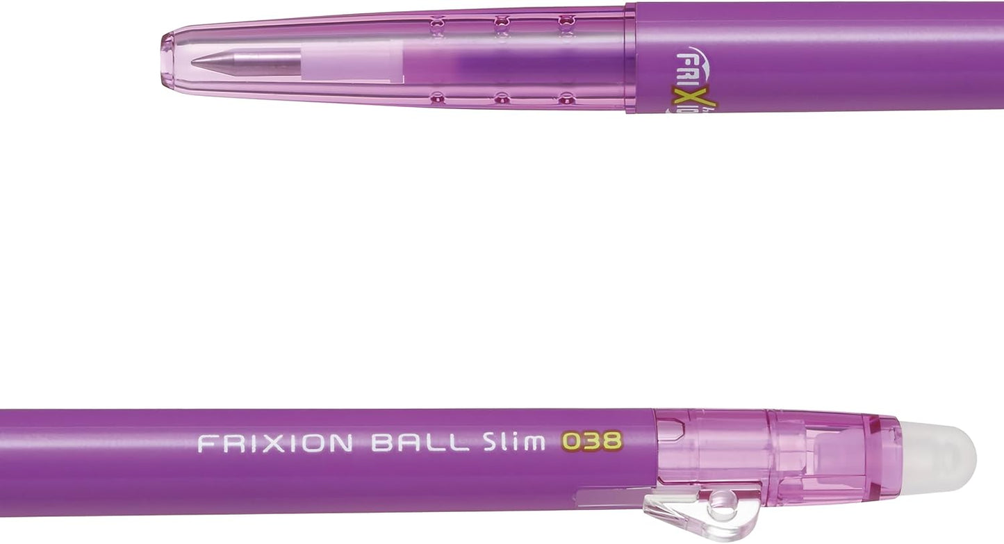 PILOT Frixion Ball Slim 038 Ballpoint Pen, Purple (LFBS-18UFPU)