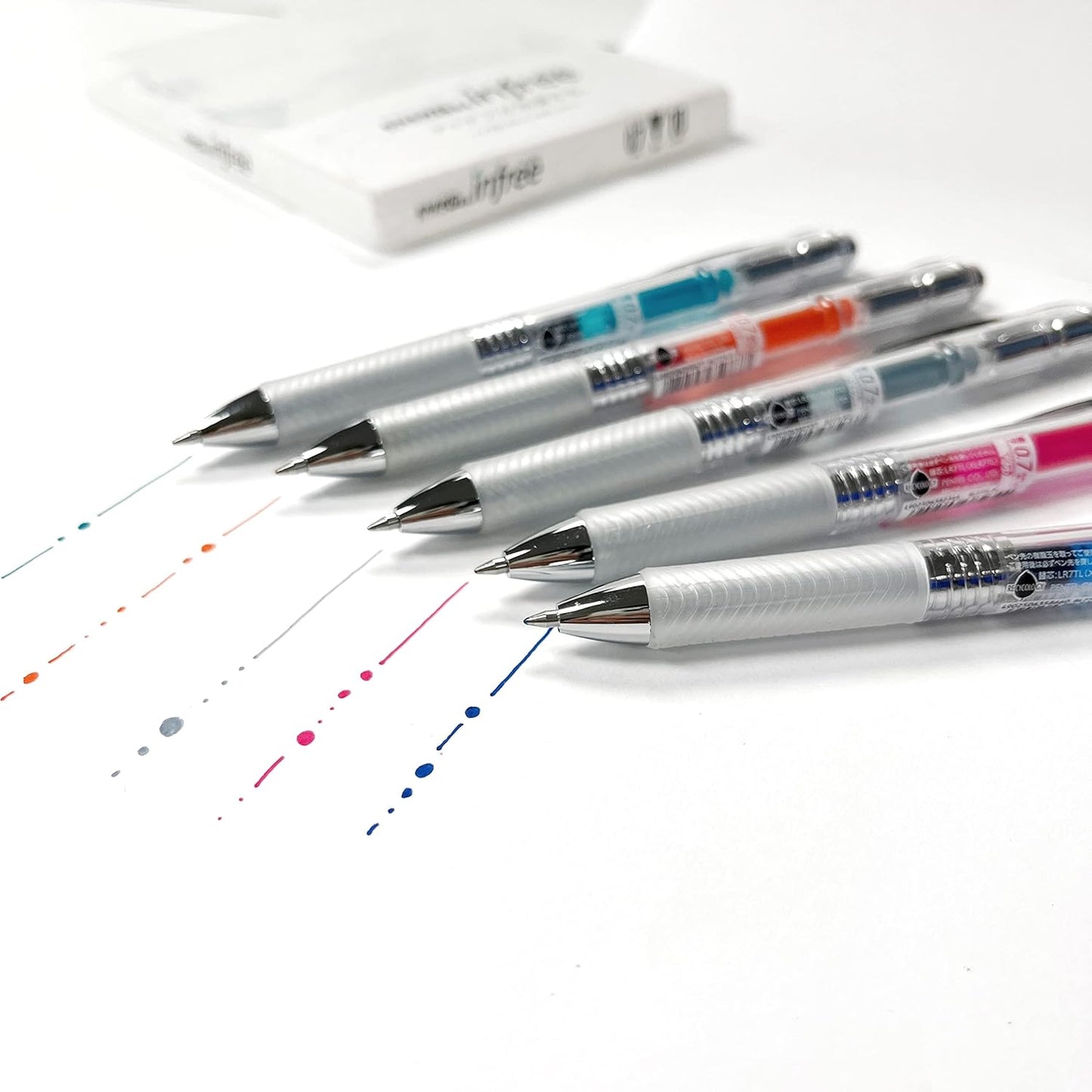 Pentel EnerGel Ink Ballpoint Pen (EnerGel Infree), 0.7mm ball, 10 Color Set (BL77TL-10)