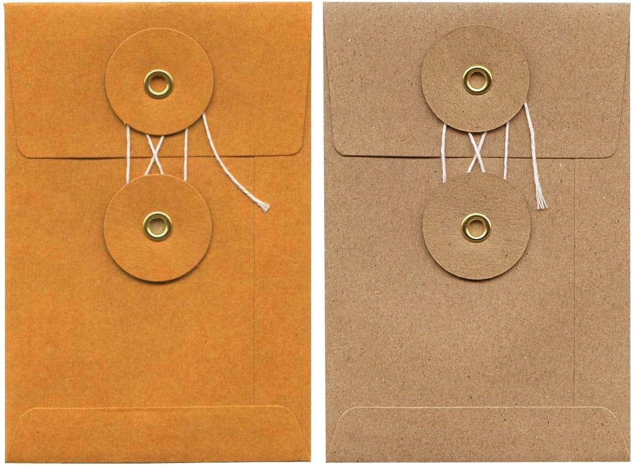 Midori 85676006 Kraft Envelopes, S, Vertical, With String, Orange, Pack of 8